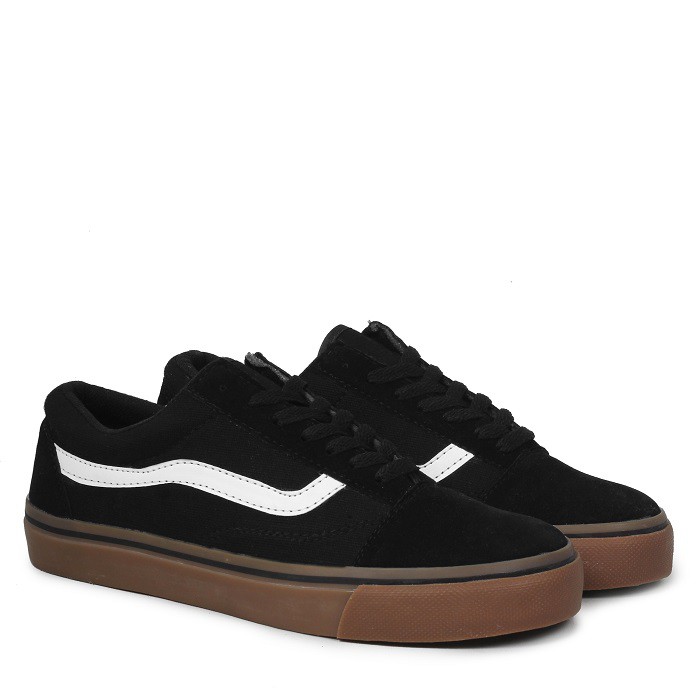 SEPATU VANS SNEAKERS MOTIF HITAM SOL GUM