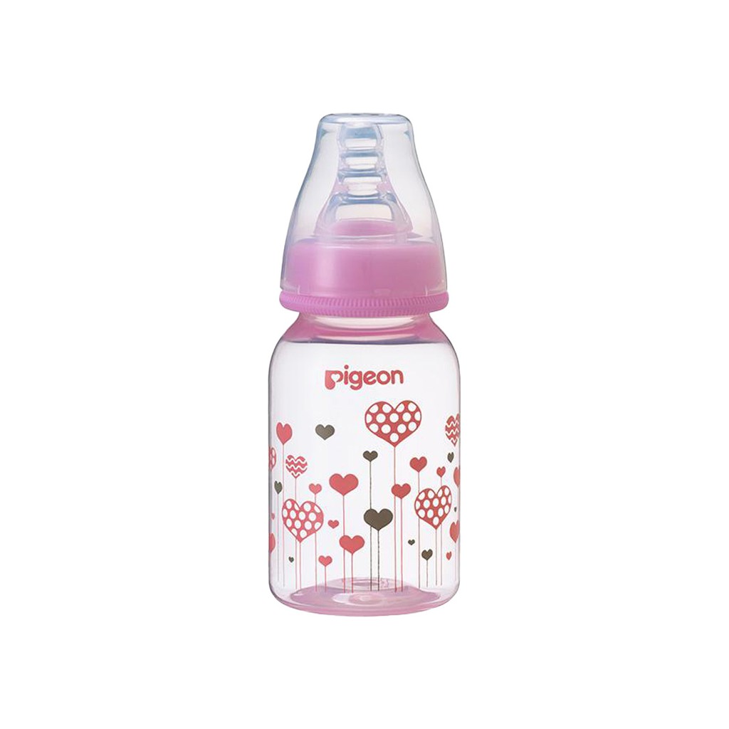 Pigeon Botol Susu Flexible Peristaltic Premium Crystal Clear PP Bottle 0+ Bulan Motif Pink 120ml