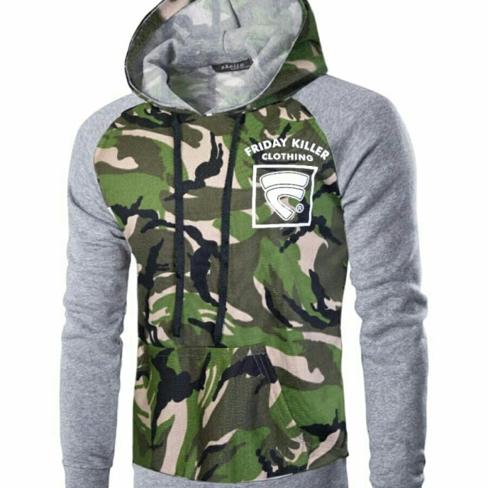 JAKET CASUAL PRIA DISTRO BANDUNG ORIGINAL Sweater Hoodie Pocket Raglan Army Friday Killer Clot 31FHW