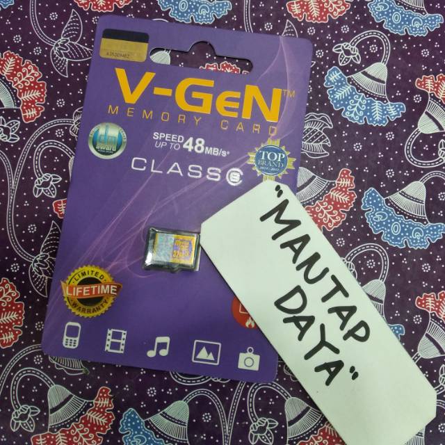 Memory Card MicroSD V-Gen 32GB Speed 48MB/s Class 6 Memory V-gen Original