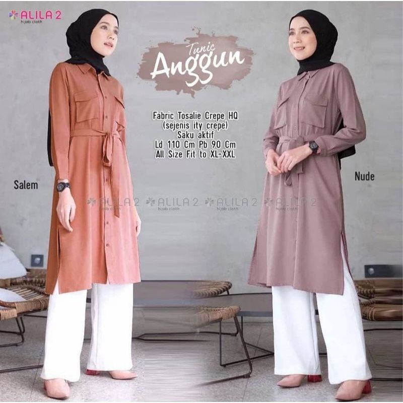 KIRANA TUNIK MOSCREPE PREMIUM// ZUVA TUNIK SAKU