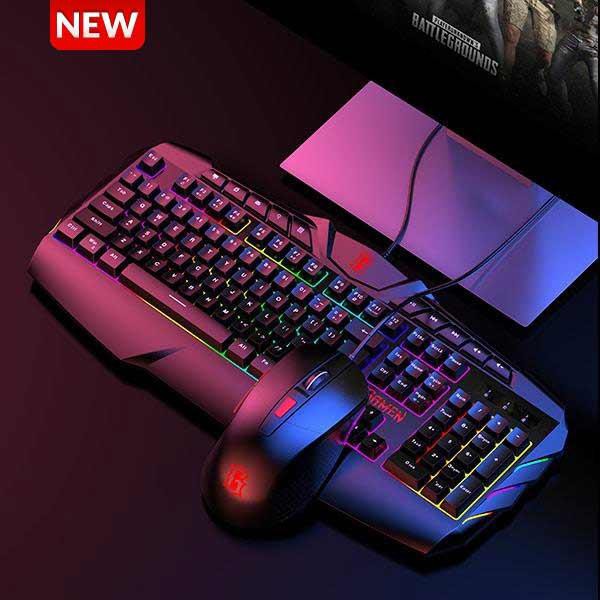 Mouse Gaming &amp; Keyboard Bundle SET LED light GAMEN Station Professional - Garansi Resmi 1 Tahun