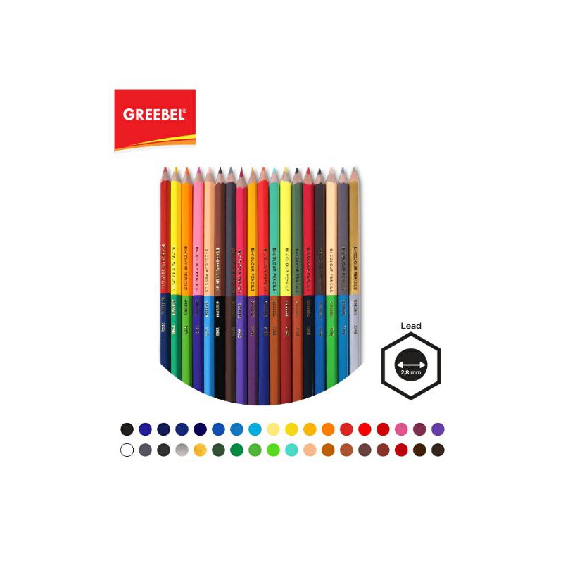 PENSIL WARNA WARNA CERAH BAHAN KUAT GREEBEL / GREEBEL 7218 Hexagonal