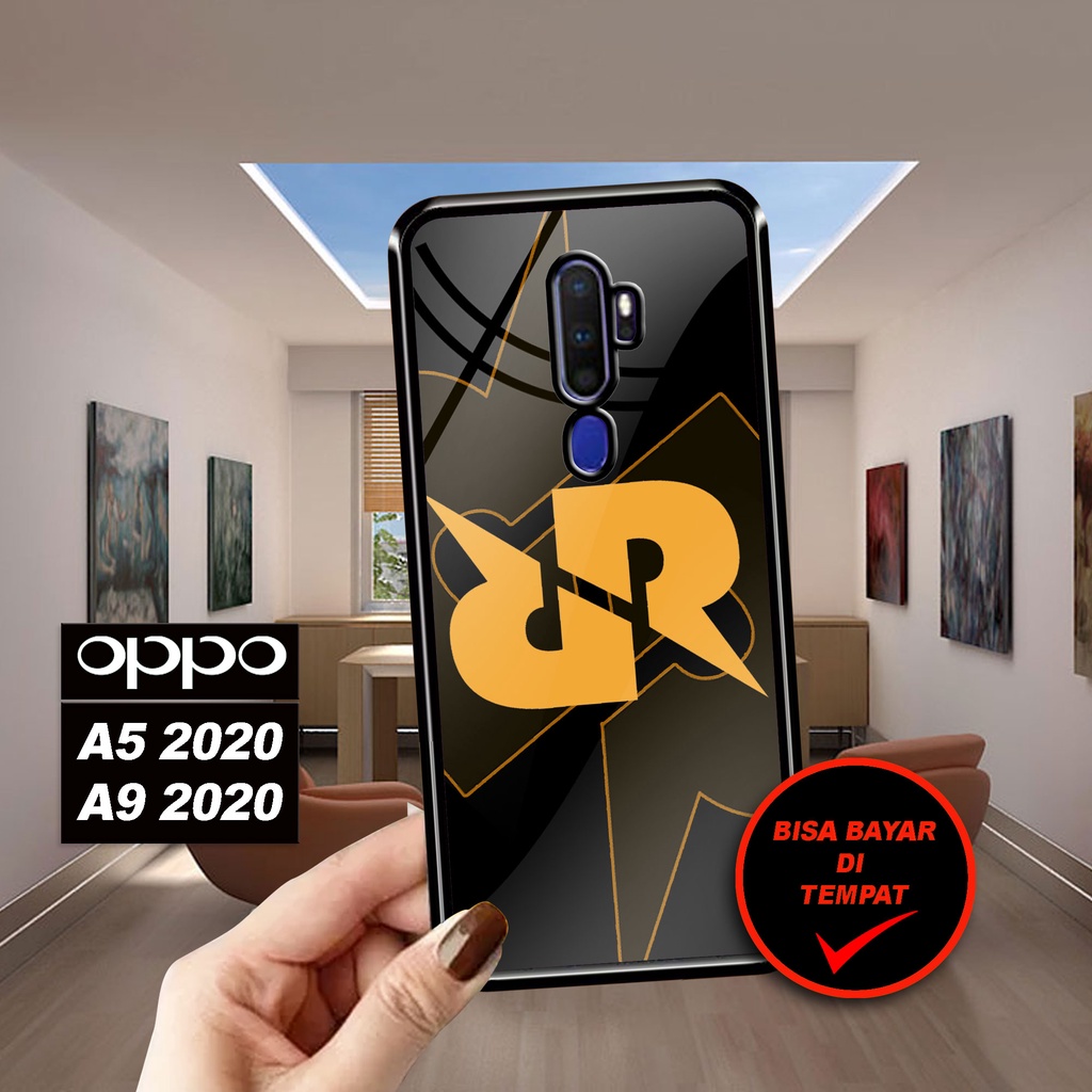 CA Case Hardcase OPPO A5 2020 A9 2020 Glossy Motif RRQ Esport Game Unik 2D Case Kilau Softcase Casin