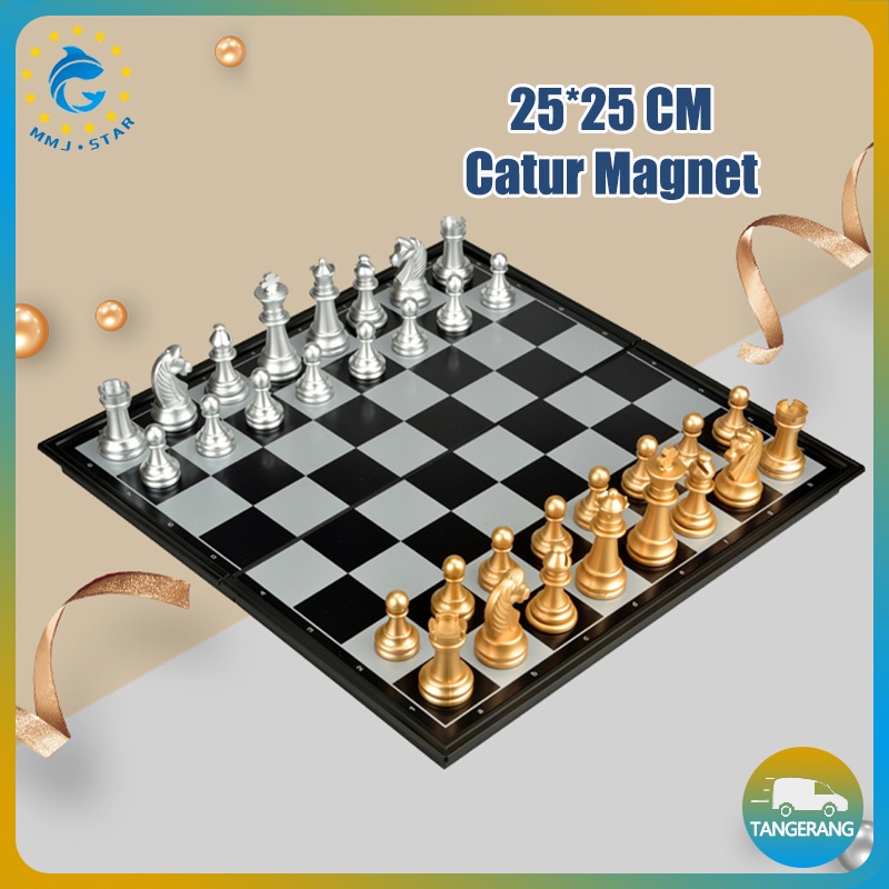 【25x25 cm】Papan Catur Magnet Lipat/Chess Magnetic Board Game 32 Chess Pieces/Papan Catur Magnet