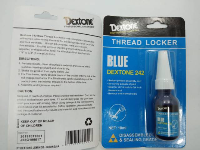 LEM TETES BAUT THREAD LOCKER 242 BLUE /LEM BAUT MUR RING /THREAD LOCKER/LEM SEKRUP PENGAMAN PENGUAT PEREKAT BAUT LEM TETES BAUT THREAD LOCKER