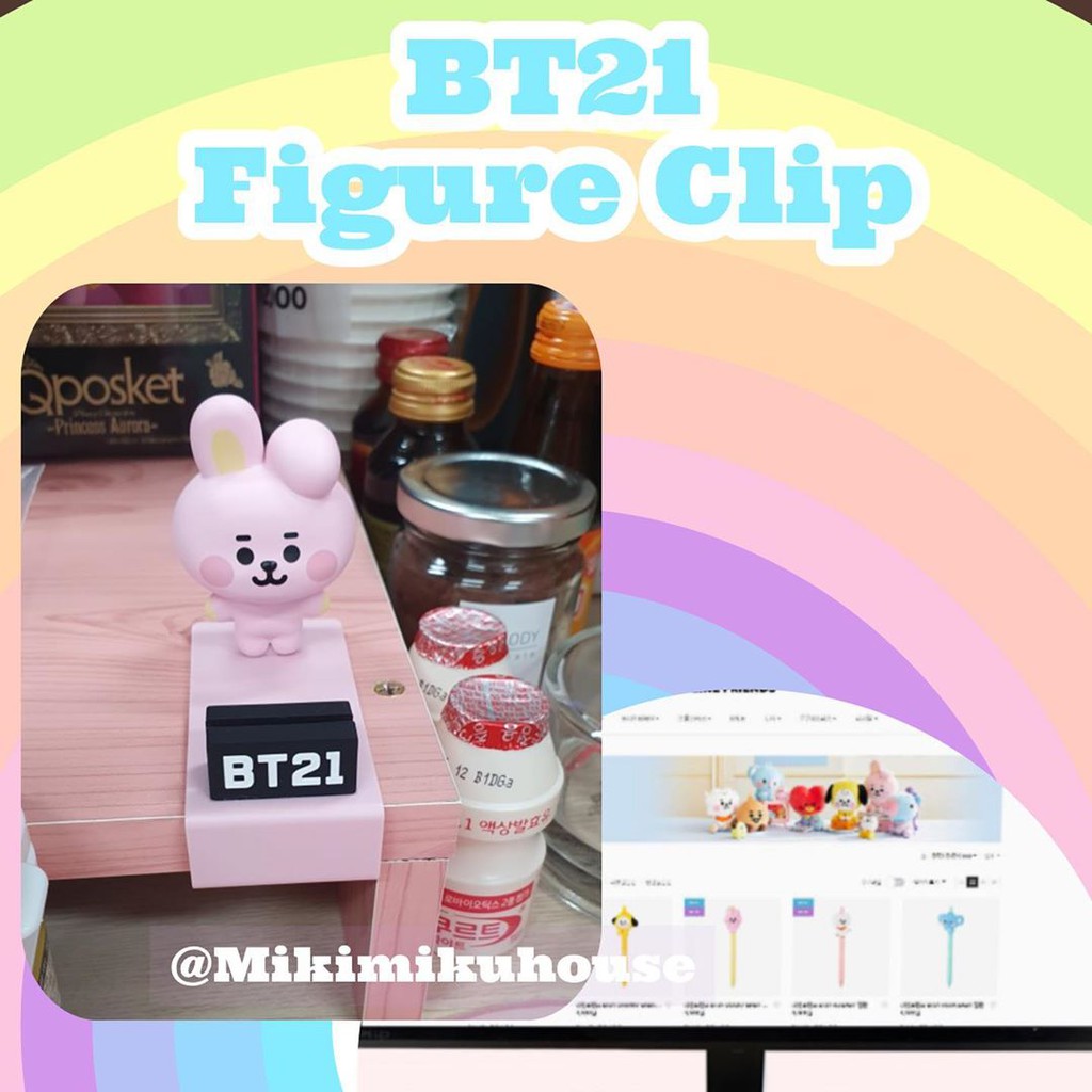 BT21 BABY MONITOR STAND FIGURE CLIP ROYCHE KEYBOARD WIRELESS MOUSE ORI OFFICIAL PAD LONG BTS DESK