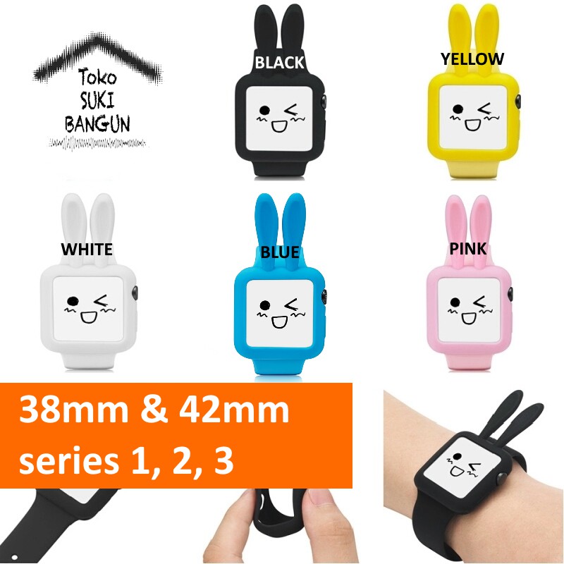 Rabbit Ears Soft Silicone Case for Apple Watch 38mm 42mm Series 1 2 3