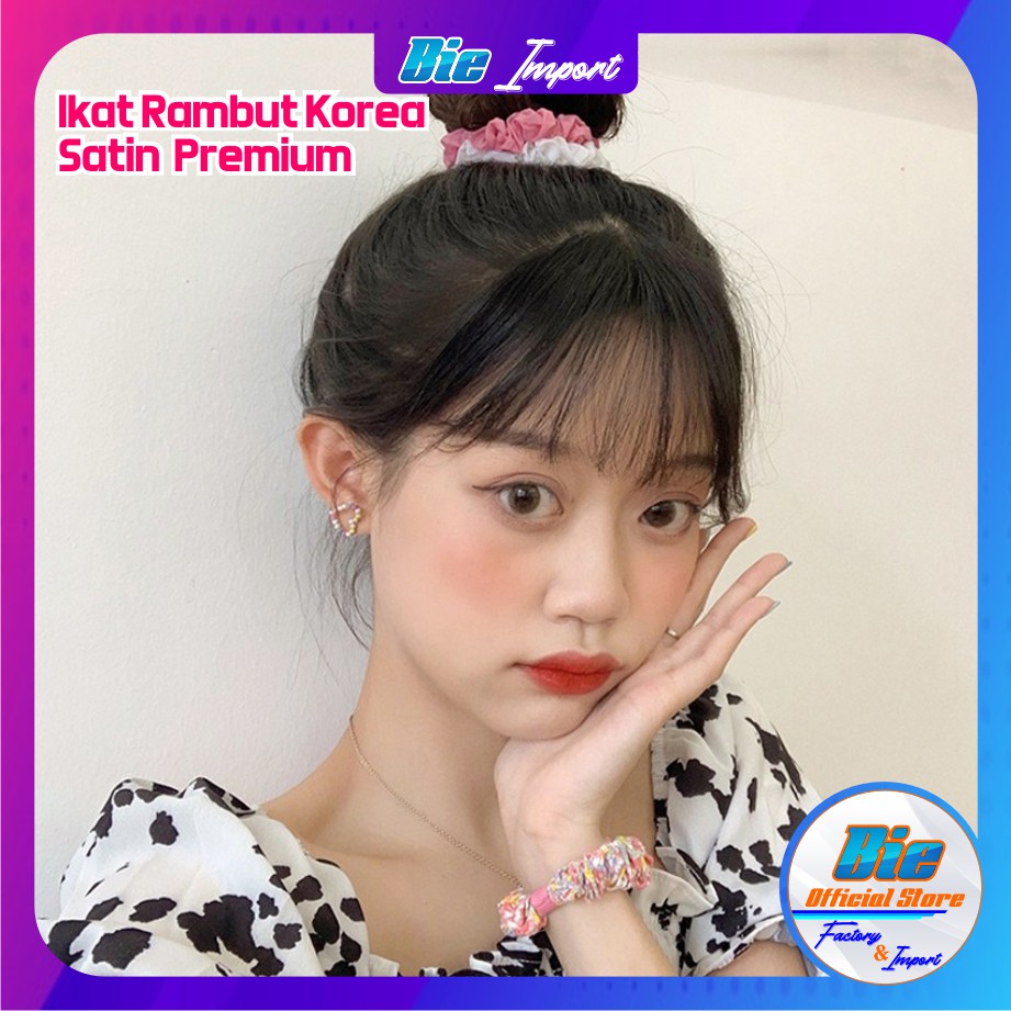 isi 3 Ikat Rambut Scrunchie Korea Satin Premium Import Best Seller / Scrunchie Korea