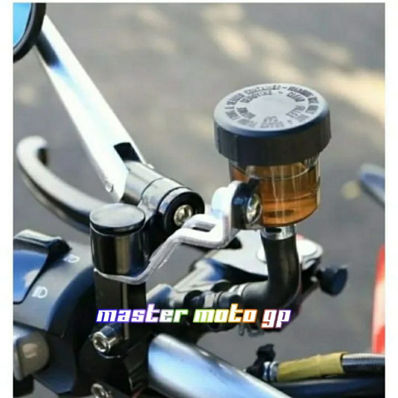 Breket Tabung minyak rem CNC Silver breket Minyak Rem pelengkapan Master Rem Universal