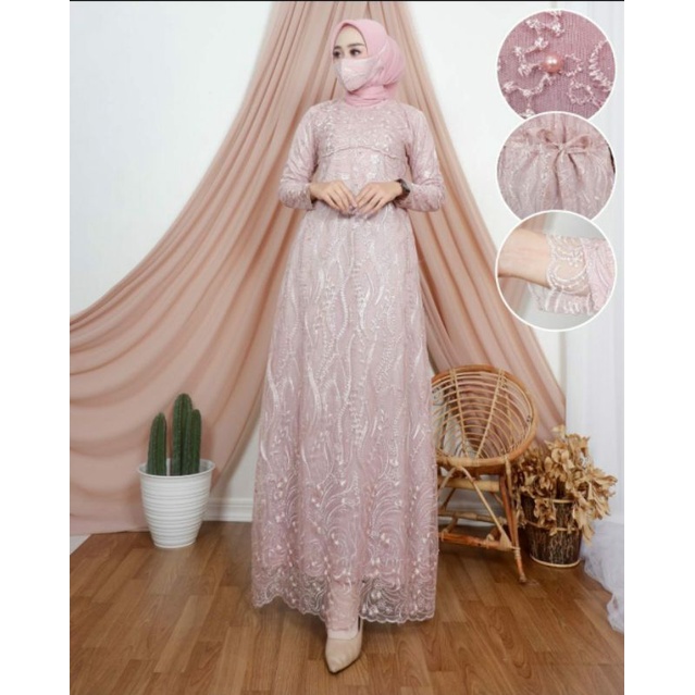 GAMIS RATU / GAMIS BRUKAT / GAMIS PESTA / KEBAYA MODERN / KEBAYA BRUKAT / OUTFIT BAJU PESTA KEKINIAN / JN