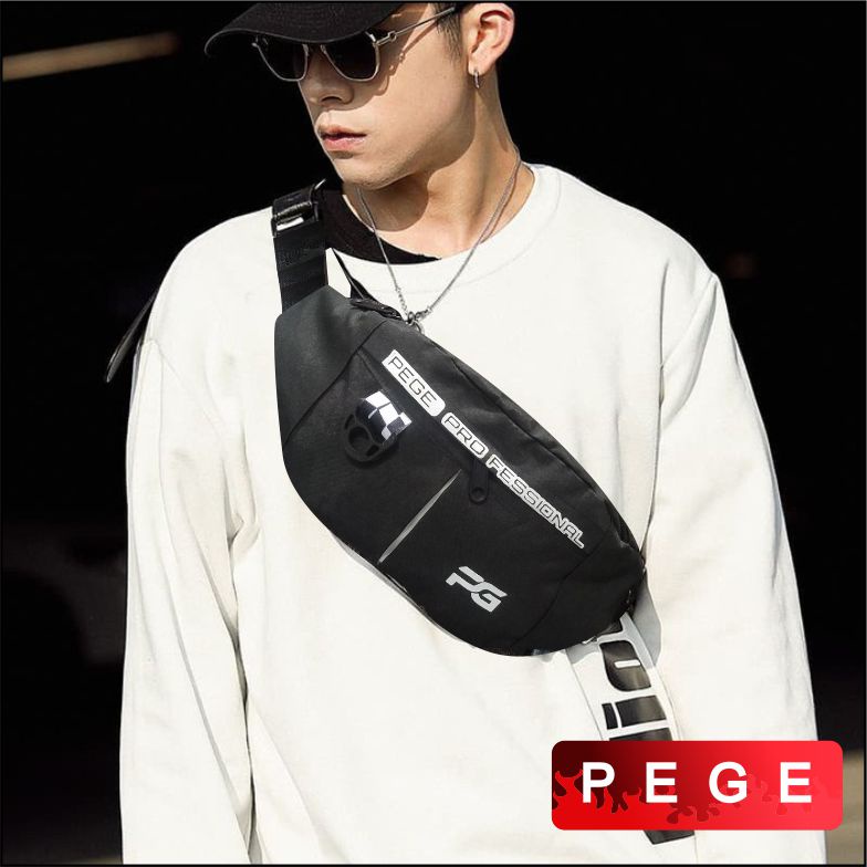 Tas Selempang Waistbag Keren Selempang Bahu Pria Kasual Terbaru PEGE - PG 8903