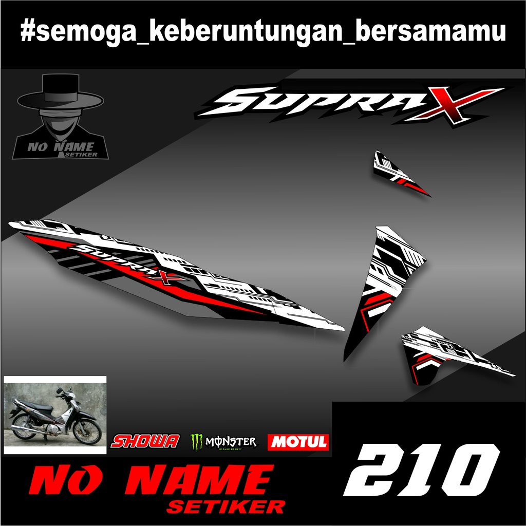 Striping Supra 100(210) / Supra X / Supra Fit Lama Variasi Sticker Stiker Skotlet Motor