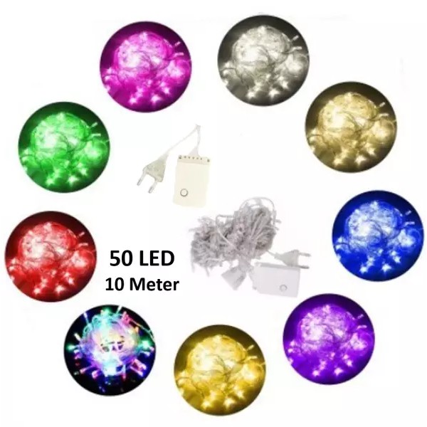 TIKTOK - Lampu Tumblr Hias Natal 100 LED 50 LED Light LED Dekorasi Ada Sambungan Female