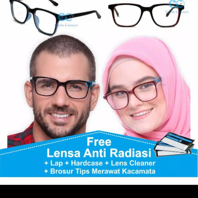 Frame kacamata kotak korea vintage minus plus antiradiasi