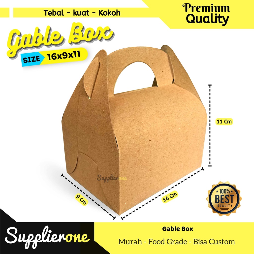 

Gable Box Kraft / Gable Box / Box Hampers / Dus Souvenir / Dus Kue / Dus Roti / Kemasan Roti
