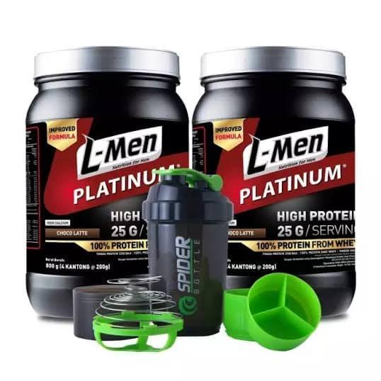 Danica/ L-Men Platinum 800Gr Whey Protein +Free Spider Shaker Lmen