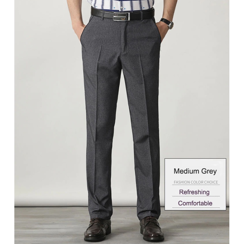 MYSTERICOUS Celana panjang pria Casual Formal Harian Slimfit MYST Abu Misty  (Bahan Super Adem)