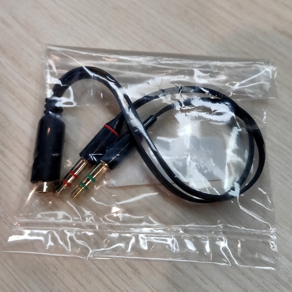 Taffware Splitter Audio Jack 3.5mm Female ke Dual 3.5mm Male HiFi (Mic+Hear) - L43 - Black