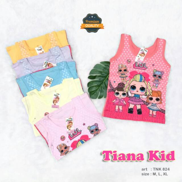 Kaos Singlet Anak Motif Karakter 3D Size M L XL / Tanktop Tali Lebar Anak Cewek