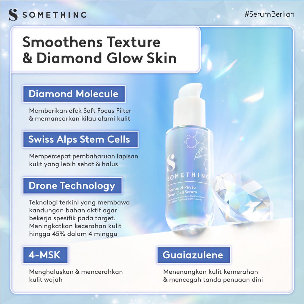 Somethinc Diamond Phyto Stem Cell Serum 20ml 40ml - Serum Diamond untuk Kulit Berkilau dan Cerah