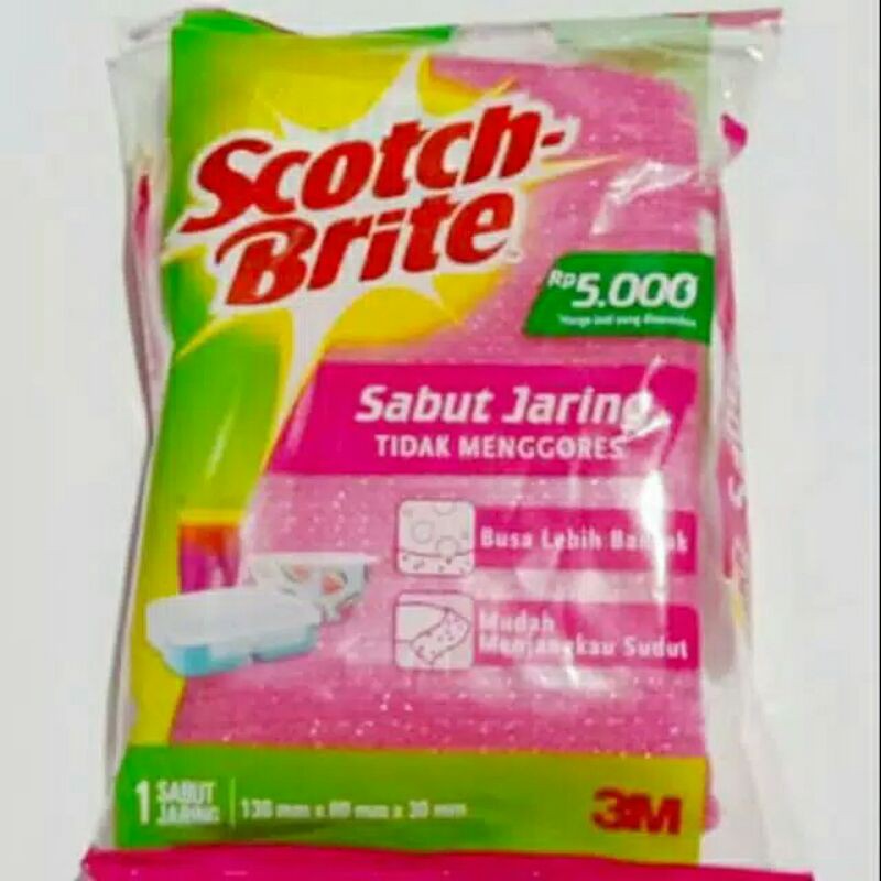 SABUT JARING CUCI PIRING SCOTCH BRITE BRAND 3M Sabut Tapas id 10