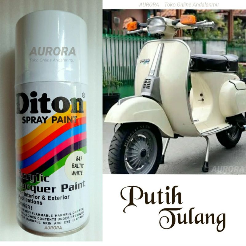 Cat Semprot Pilok Pilox Cat Putih Tulang Diton Baltic White 847 Solid Balik Putih Jadul Putih Gading