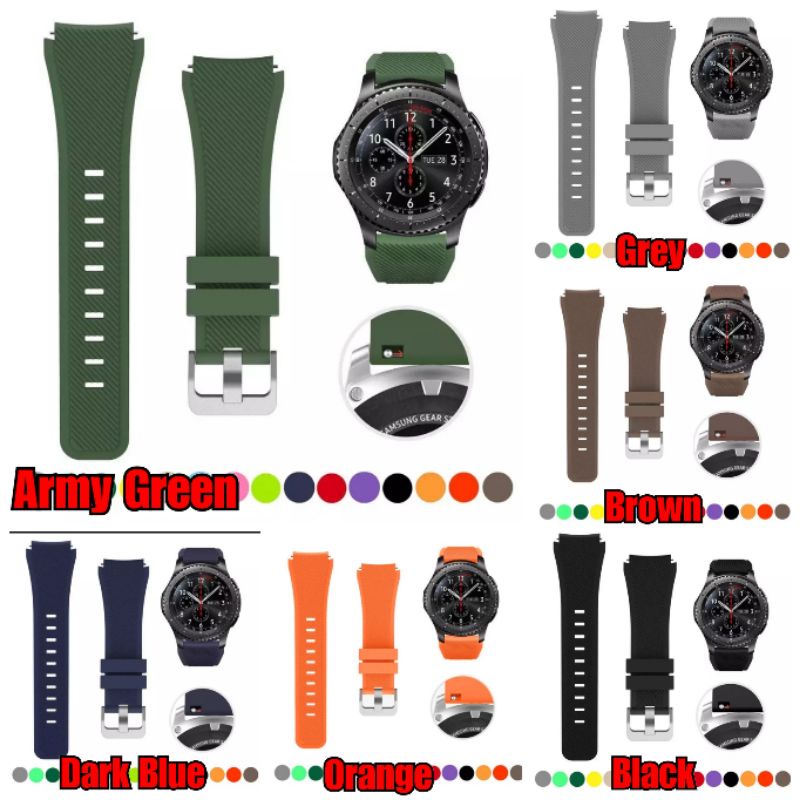 Strap Silikon 22mm Tali Jam Tangan Amazfit GTR Huawei GT2 GT3 46mm Samsung Watch Haylou