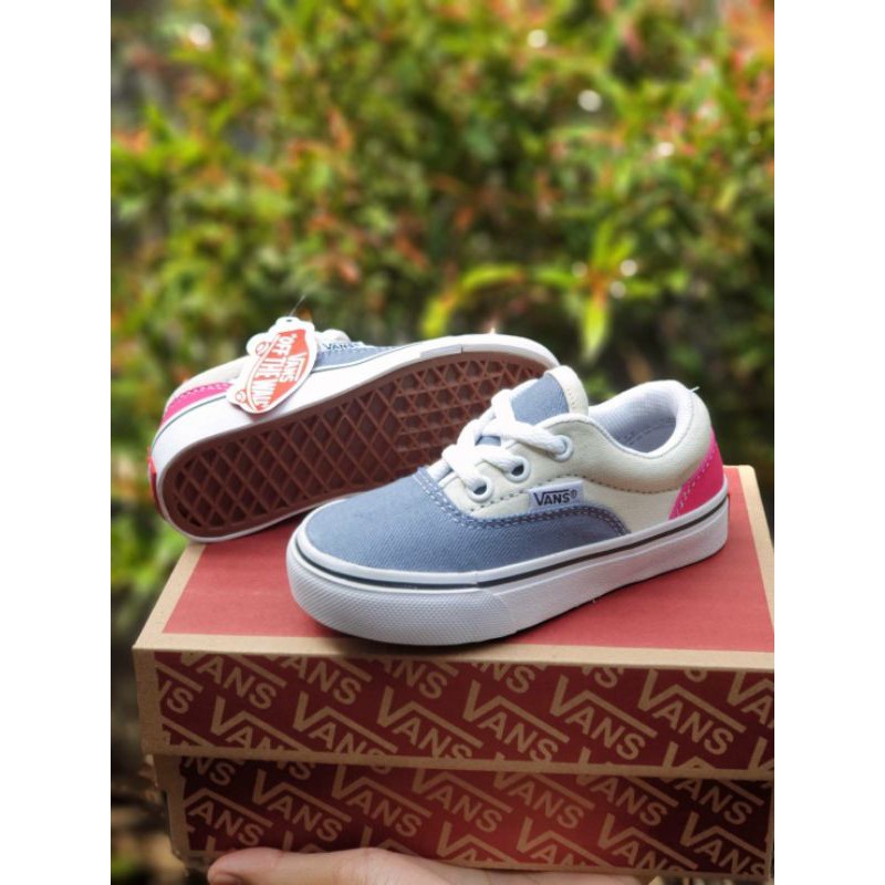 READY !! SEPATU ANAK PEREMPUAN AUTHENTIC ABU CREAM SNEAKER ANAK KANVAS PREMIUM RINGAN ANTI LICIN OLD SKOOL