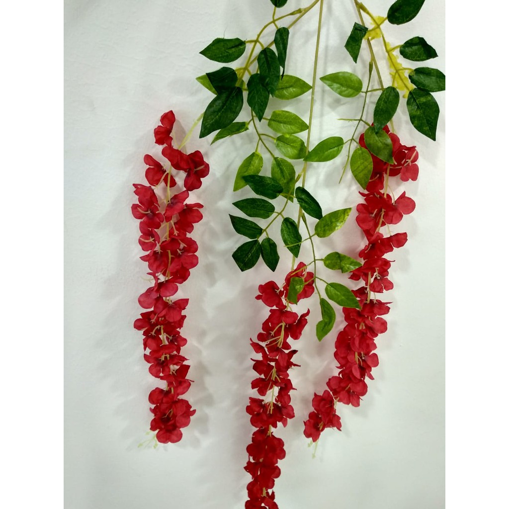 bunga artificial wisteria jumbo red