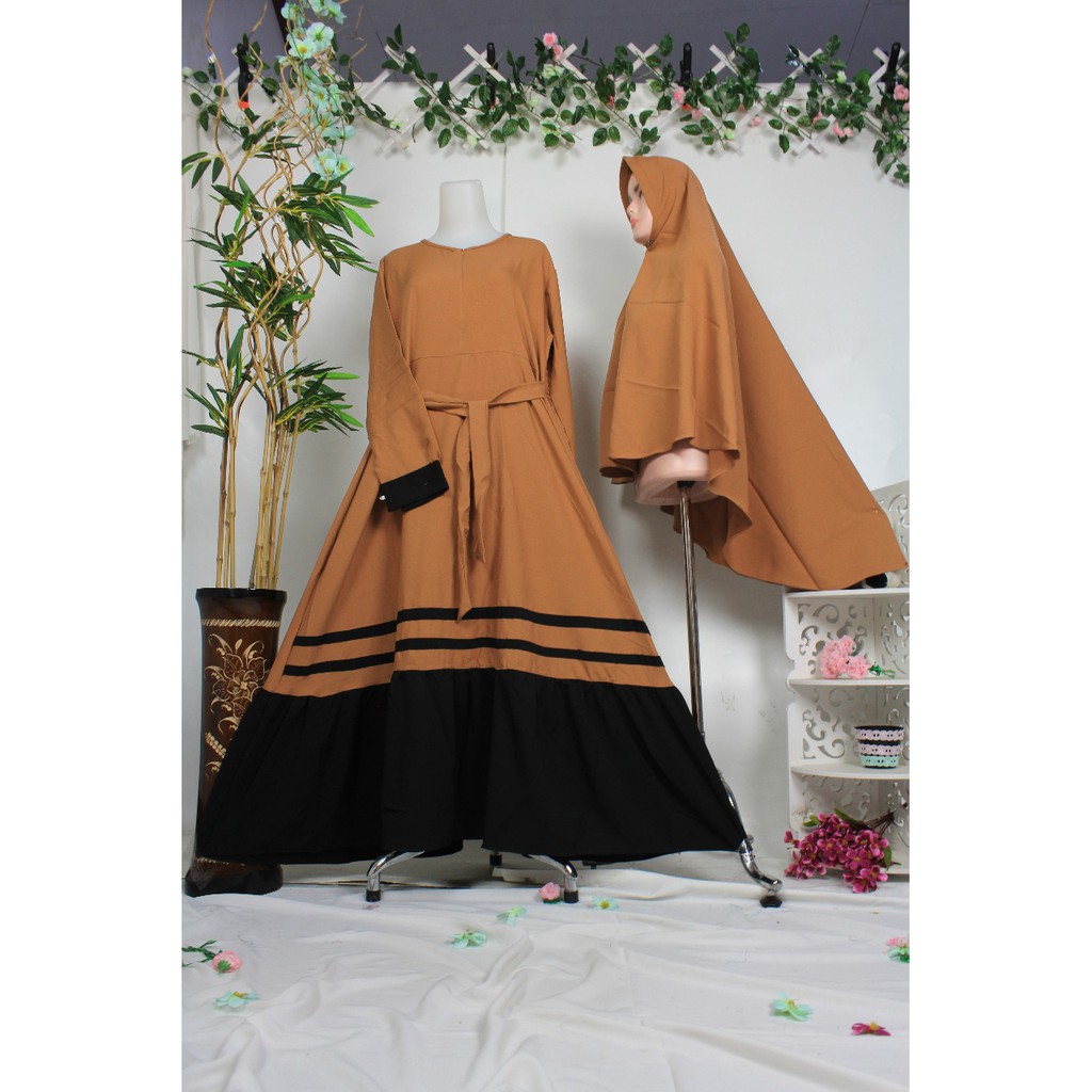 GAMIS SET SYARI  khimar wollycrepe NISMA