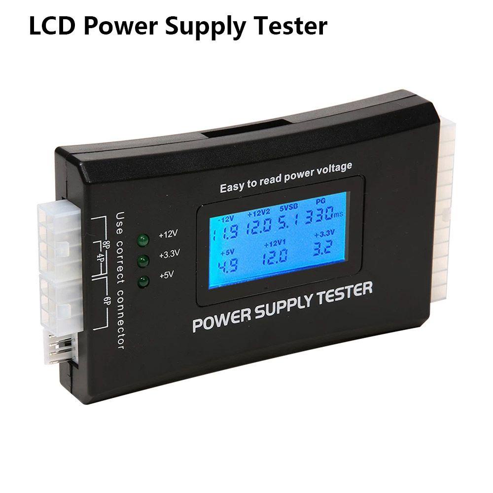 Top Alat Tester Power Supply 20 / 24 Pin Dengan Layar LCD Untuk PC / Komputer