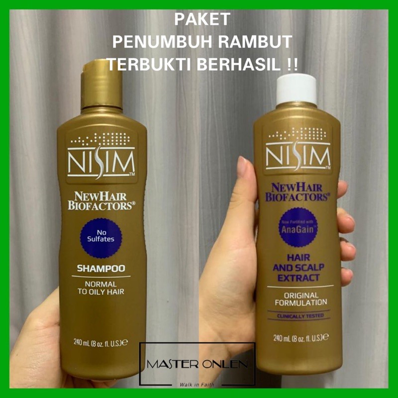 Paket Nisim Shampoo + Extract Gold normal berminyak penumbuh rambut dan mencegah rontok