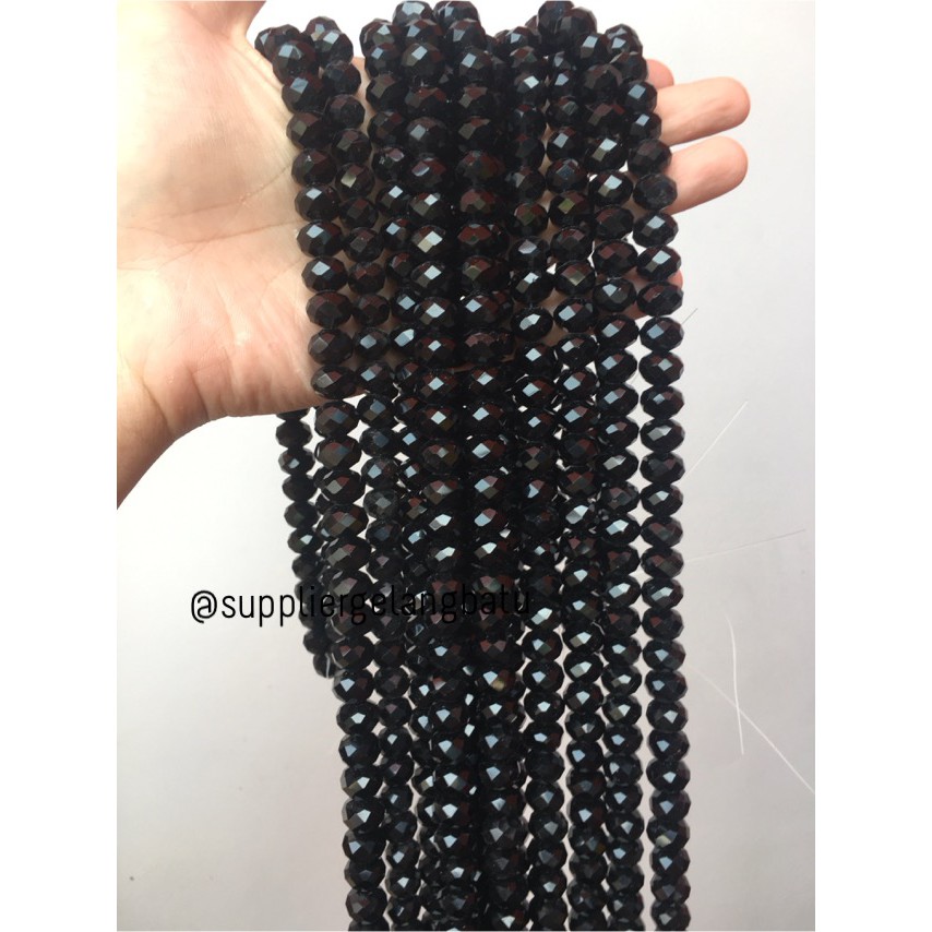 Crystal Ceko hitam 12mm BLACK Gloss bahan kerajinan craft umkm diy aksesoris pria wanita fashionita