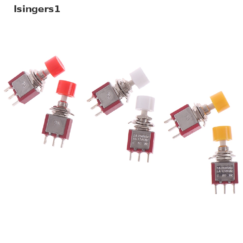 (lsingers1) 2pcs Saklar Tombol Tekan Momentary Mini 3-pin DS-612 6mm