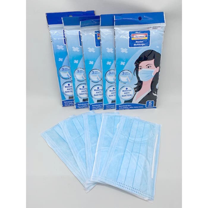 Masker Disposable Earloop - Masker Medis - Masker Mulut - Maser Indomaret Earloop 3 ply