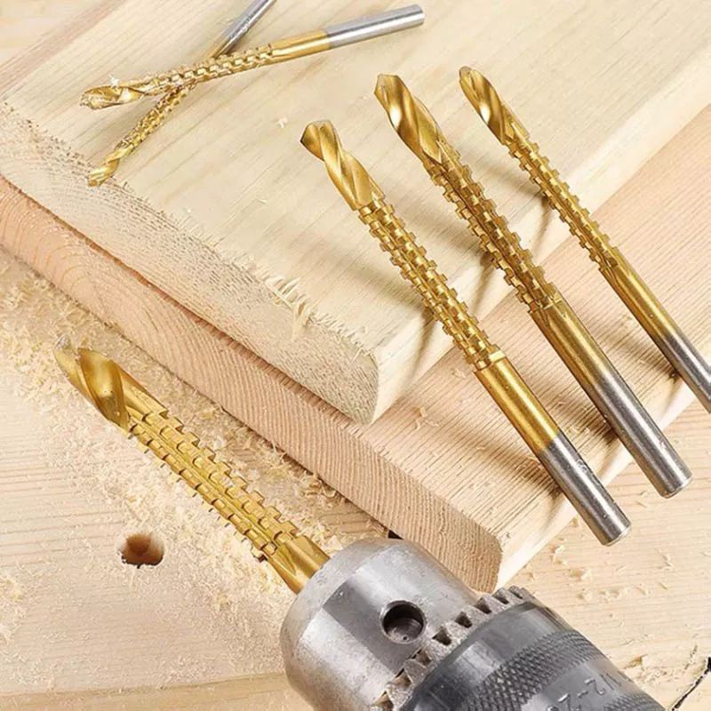 Nuansa - 6 Pcs Set Mata Bor Potong Power Drill HSS Steel Woodworking Drilling Cut Grooving