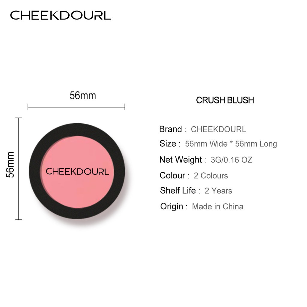 CHEEKDOURL Crush Blush Glow Silky Mineral Powder Blush On MakeUp Kosmetik natural docile