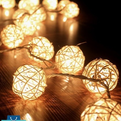 FYG LAMPU  ROTAN BAMBU Lampu  Tumblr Rotan Bulat Rattan Ball 