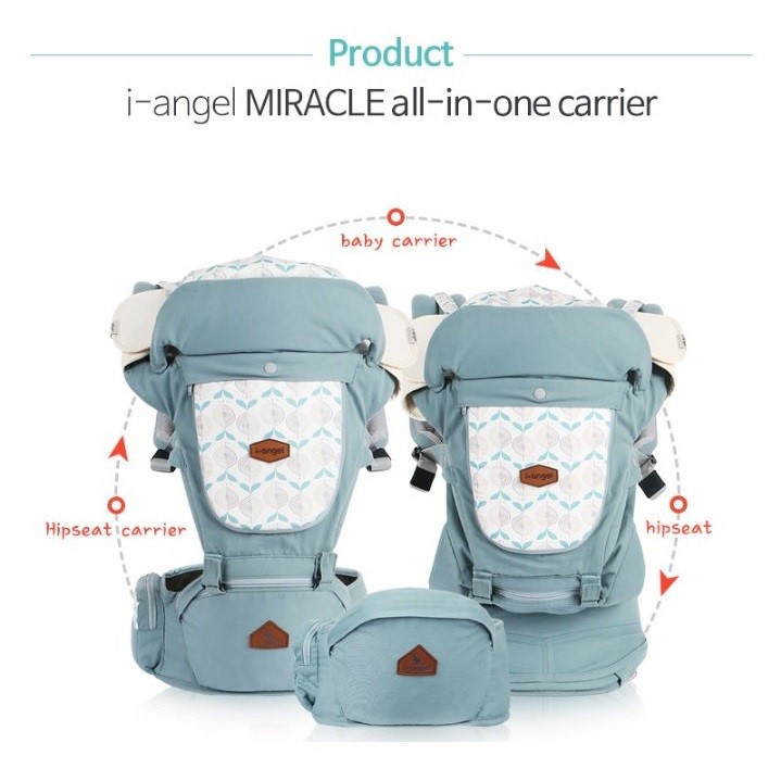 I-Angel Miracle Melange Gray 4in1 Baby Hipseat Carrier