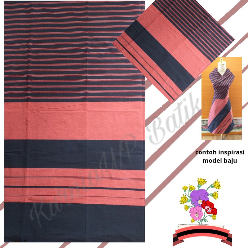 Kain Tenun Lurik Kombinasi Warna Dongker