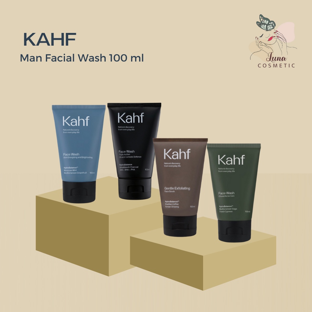 KAHF Man Facial Wash 50ml 100 ml / Sabun Cuci Muka Pria - Laki Laki