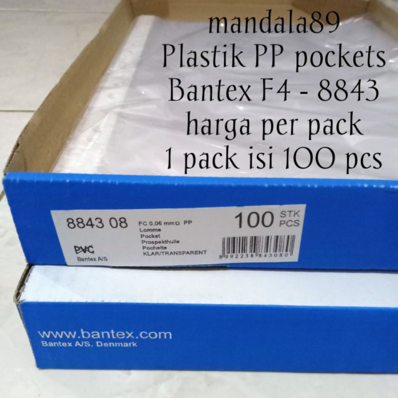 

Plastik PP Pockets Folio - Clear - 0,06mm @100 pcs merk Bantex 8843