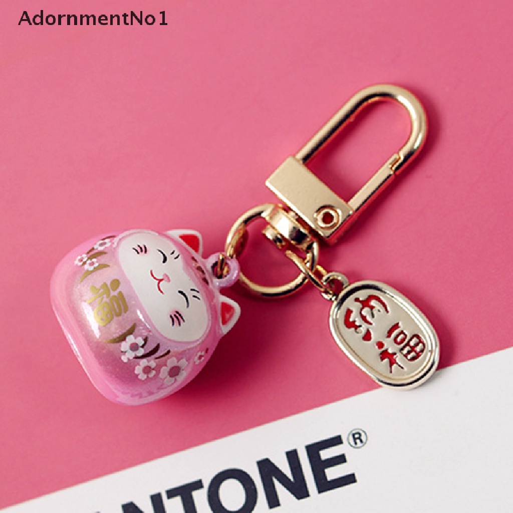 (AdornmentNo1) Gantungan Kunci Mobil / Tas Bentuk Kucing Keberuntungan Gaya Jepang