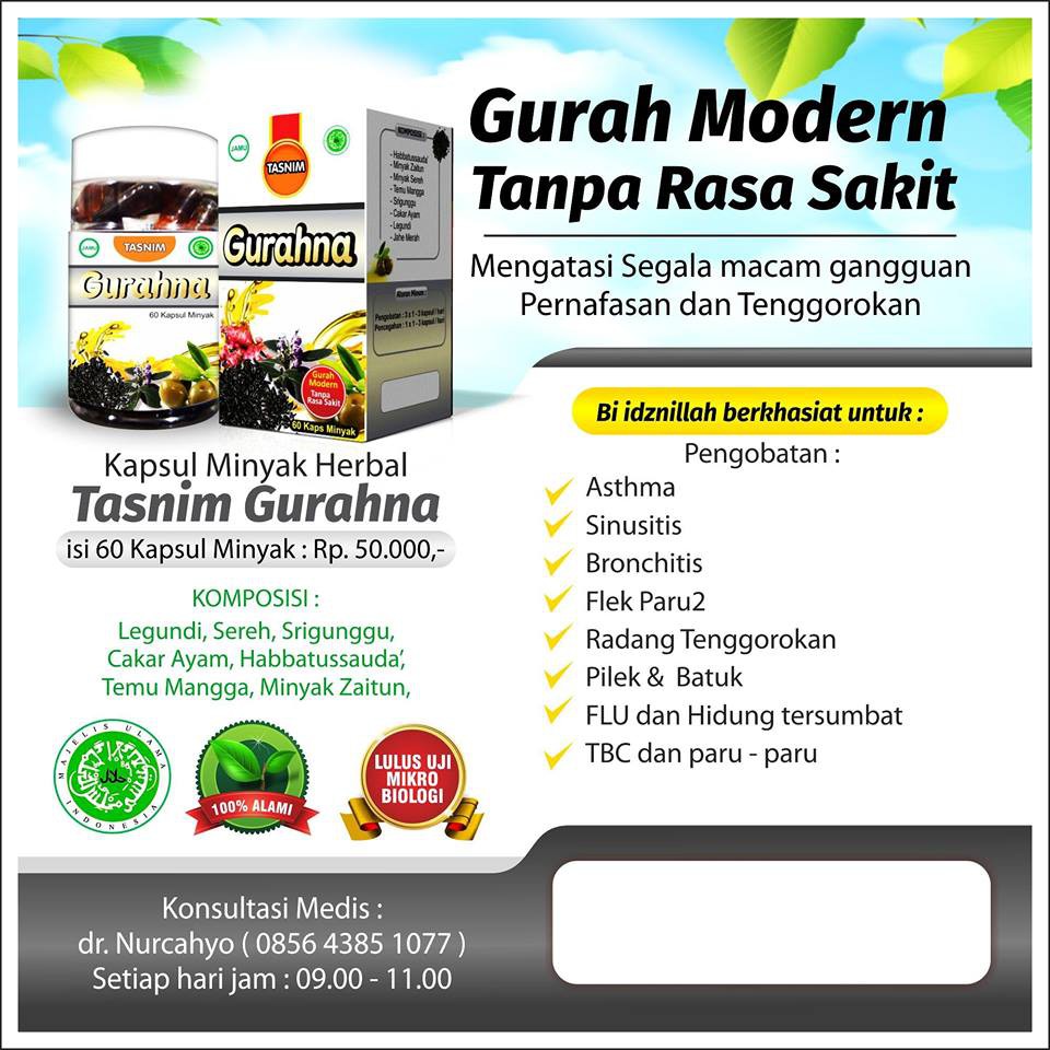 [ORIGINAL] Herbal Kapsul Gurah Kapsul Gurahna Herbal Gurah Alami Tanpa Rasa Sakit