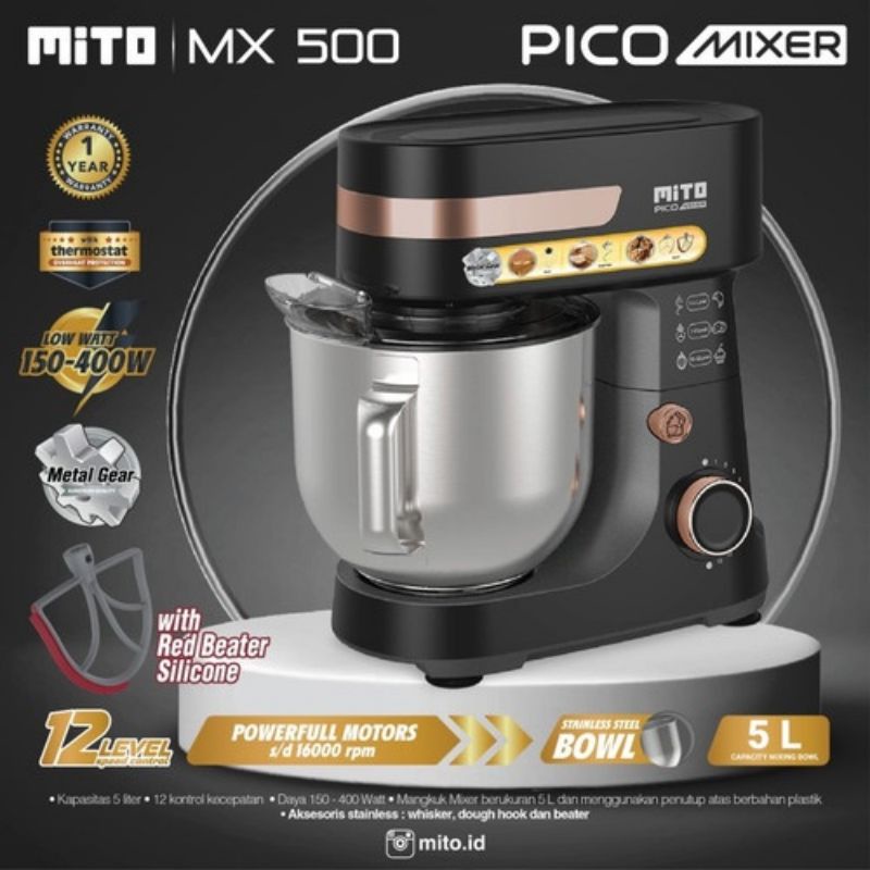 Pengocok Kue / Standing Mixer Mito Pico MX500 5L