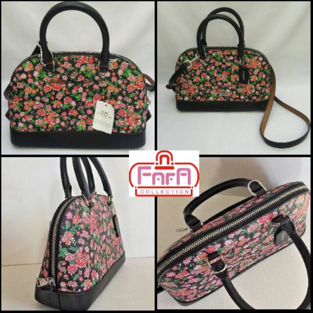 NWT Coach 57621 mini Sierra Posey Cluster Floral Print Satchel handbag Pink Mult