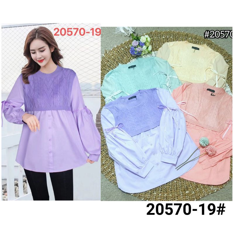 Blouse wanita bahan rajut Bangkok mix katun import ukuran allsize ld 110