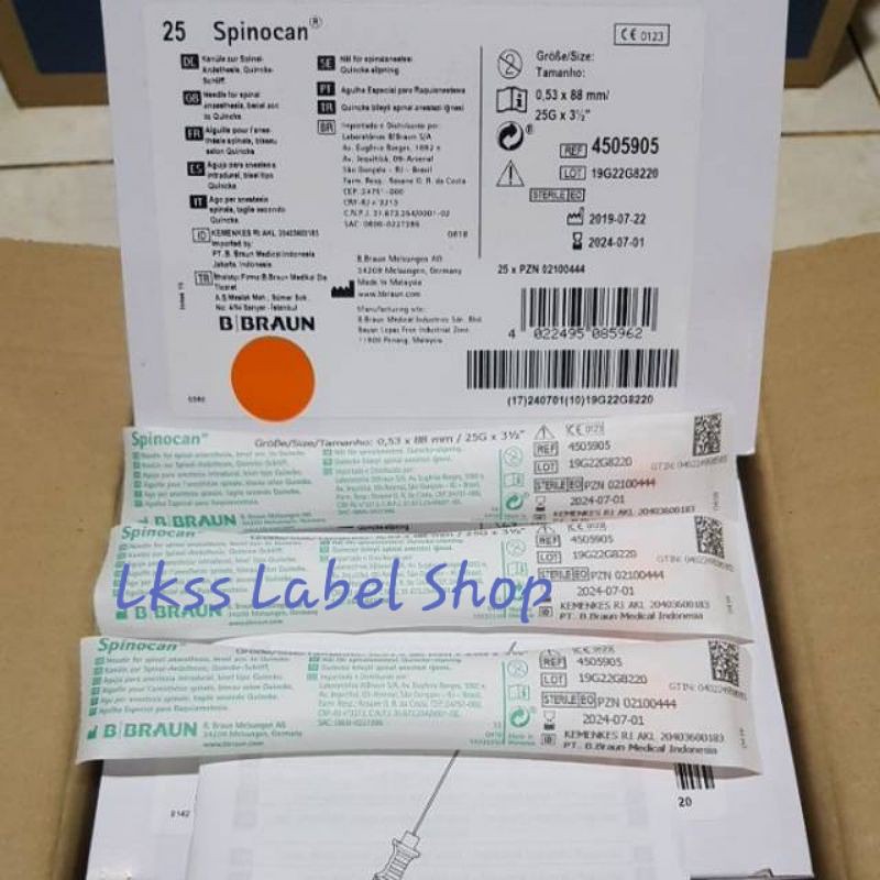 Spinocan 25G B Braun/Spinocan 25G x 3½" B Braun isi 25pcs