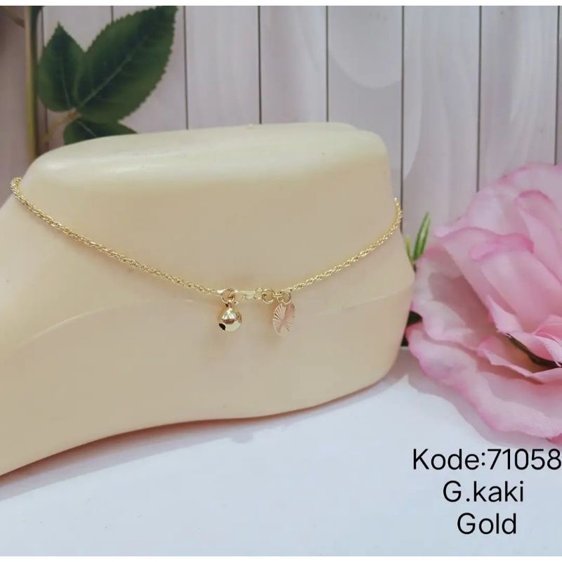 GELANG KAKI BIJI LADA KOMBINASI TITANIUM LAPIS EMAS 18k 74004.17-36.